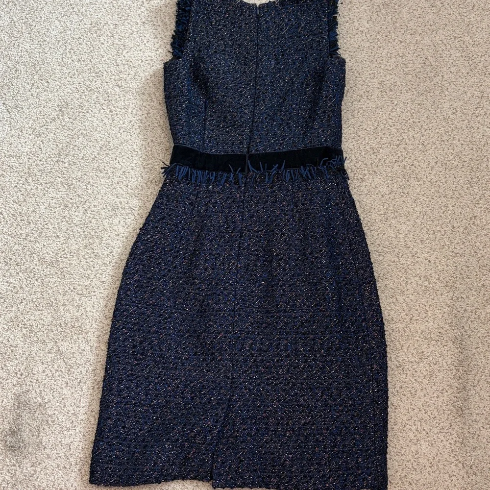 J. Crew Sparkle Sheath Navy Tweed Dress, 00